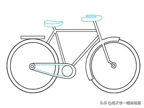 每天学一幅简笔画--自行车简笔画步骤图解教程