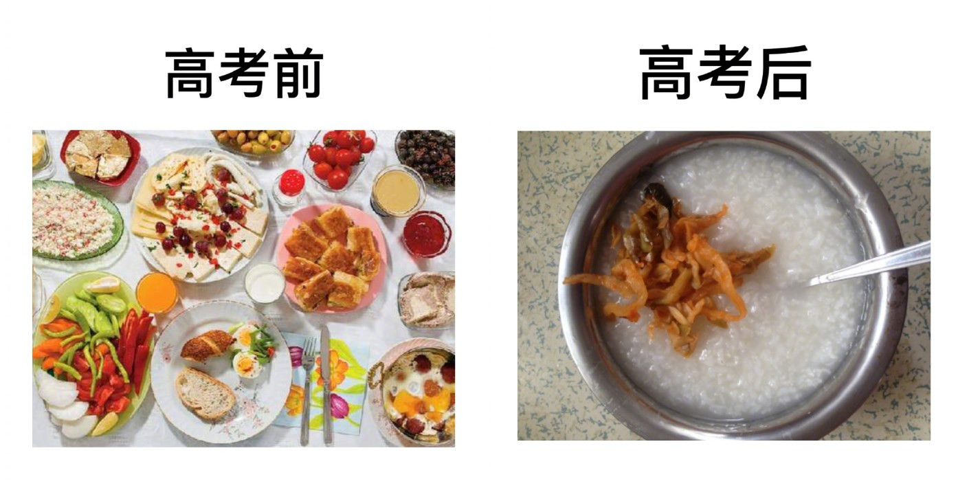 高考前后“地位变化”有多大？考生无力吐槽：看饭菜就知道了