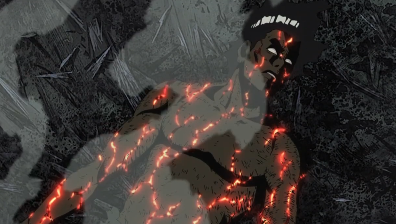 由于开启八门需要燃烧的是全身血液,所以用出"夜凯"之后的迈特凯已经