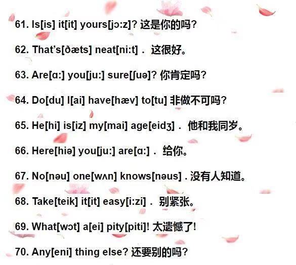 小学生会说英语，就必须牢记的单词句子（带音标版）
