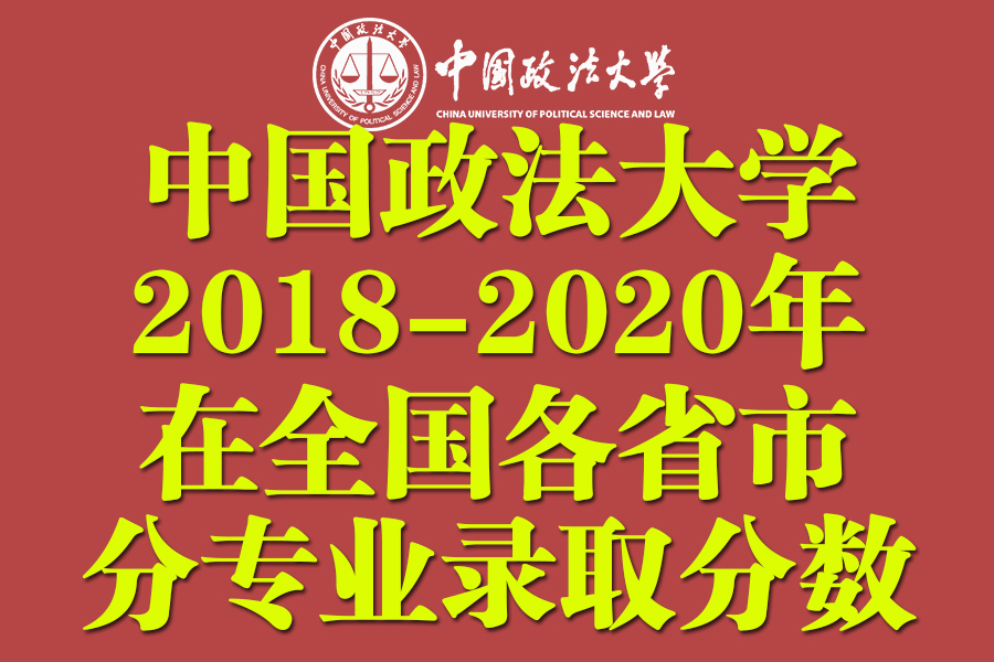 中国政法大学2018-2020年在全国各省市分专业录取分数线