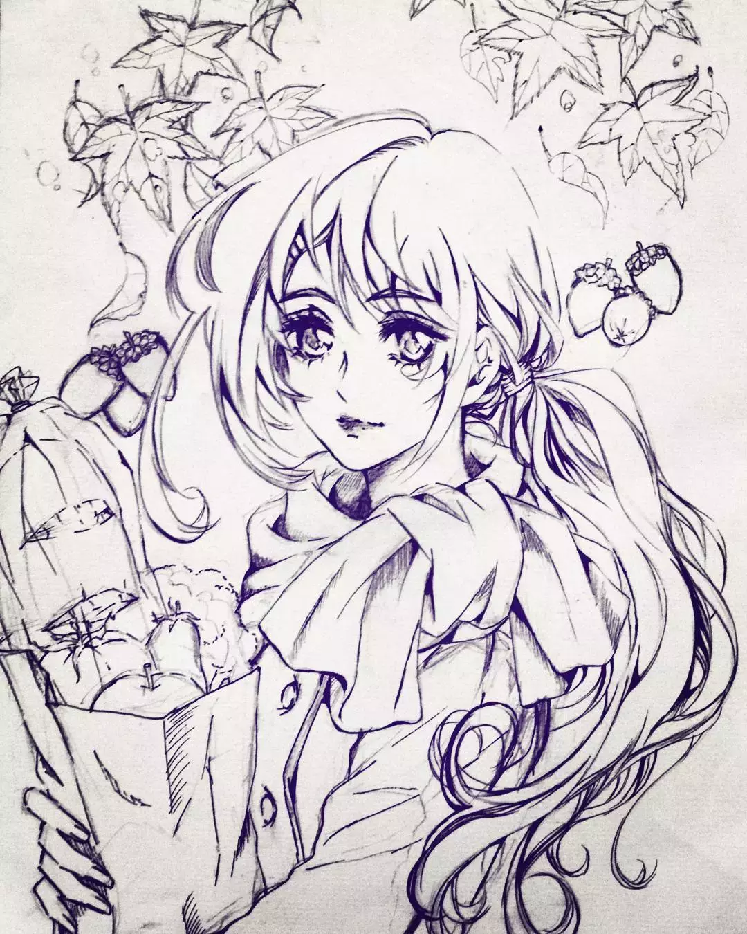 動漫少女素描圖片可愛(一波素描動漫美女又強勢來襲) - 赤虎壹號