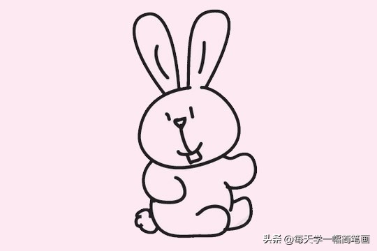 每天学一幅简笔画-可爱的小兔子简笔画画法步骤教程及图片大全