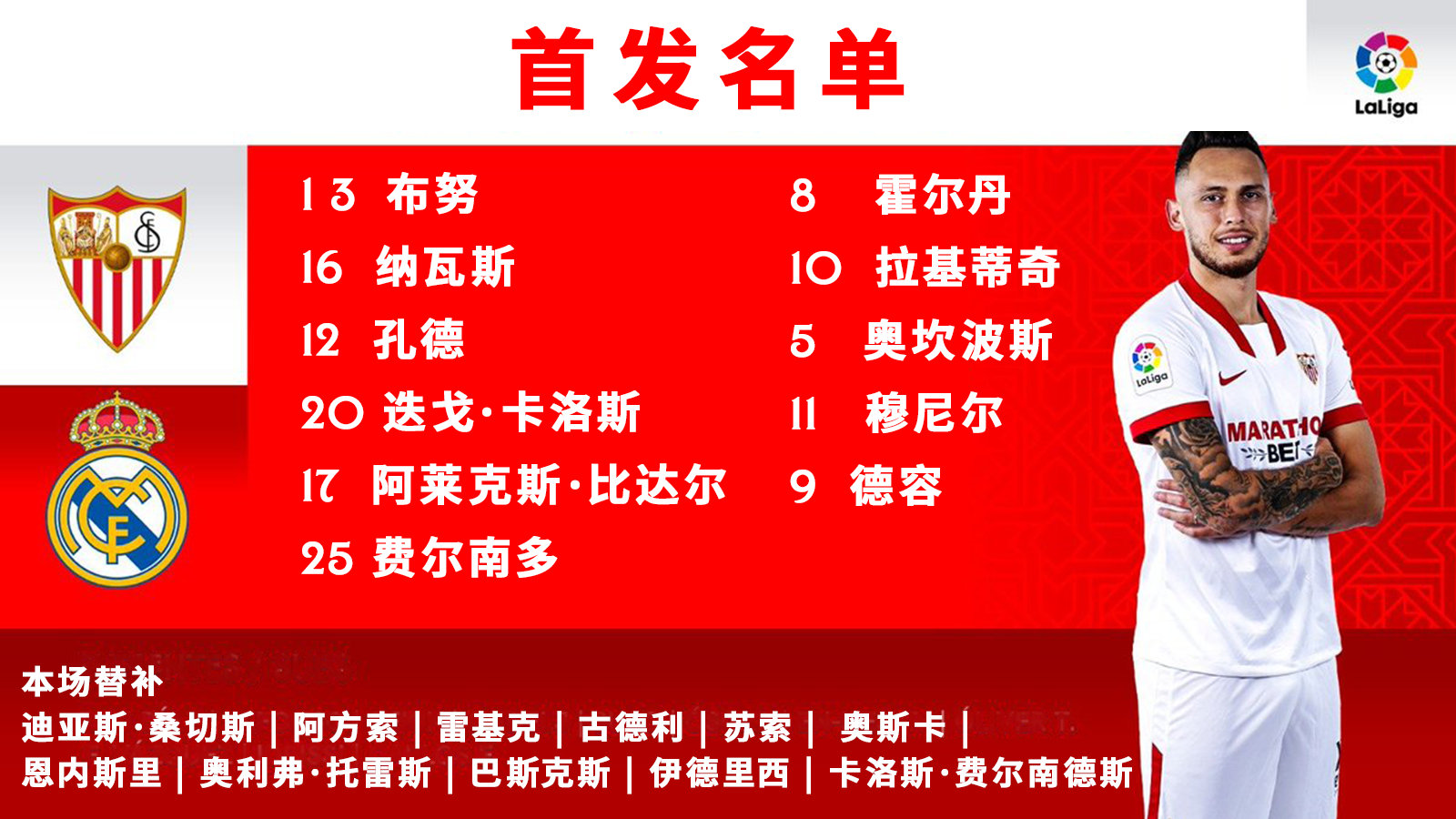 皇马vs塞维利亚首发(1-0，乌龙球拯救皇马！齐祖乐开花：率队击溃前任，重回前3)