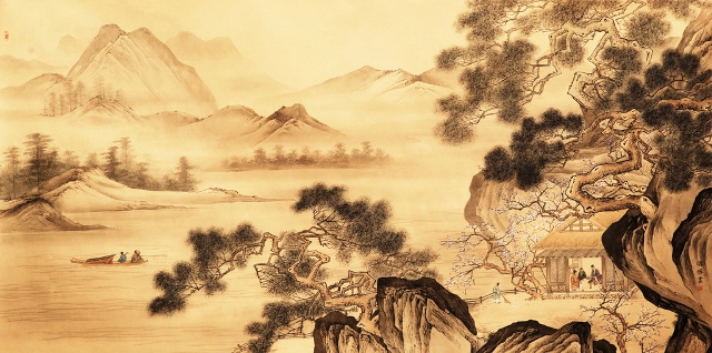 陈子昂《春夜别友人》：明月隐高树，长河没晓天