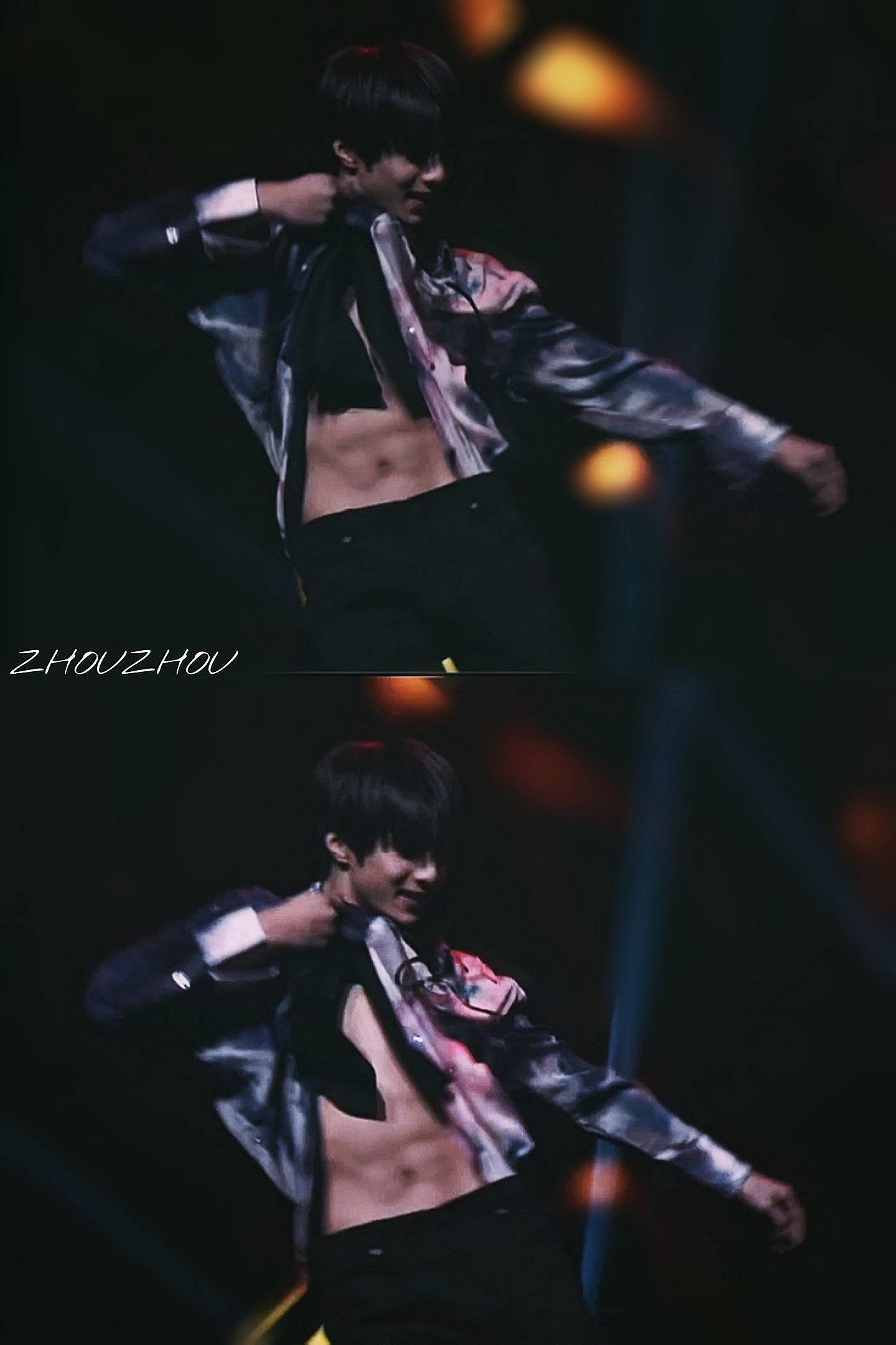 竟然还有腹肌,在舞台上撩衣服展示腹肌刘耀文也太会了吧!