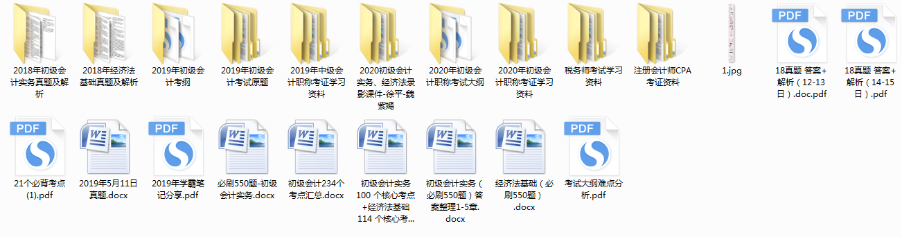会计中级全套学习资料无偿分享给大家，抓紧学