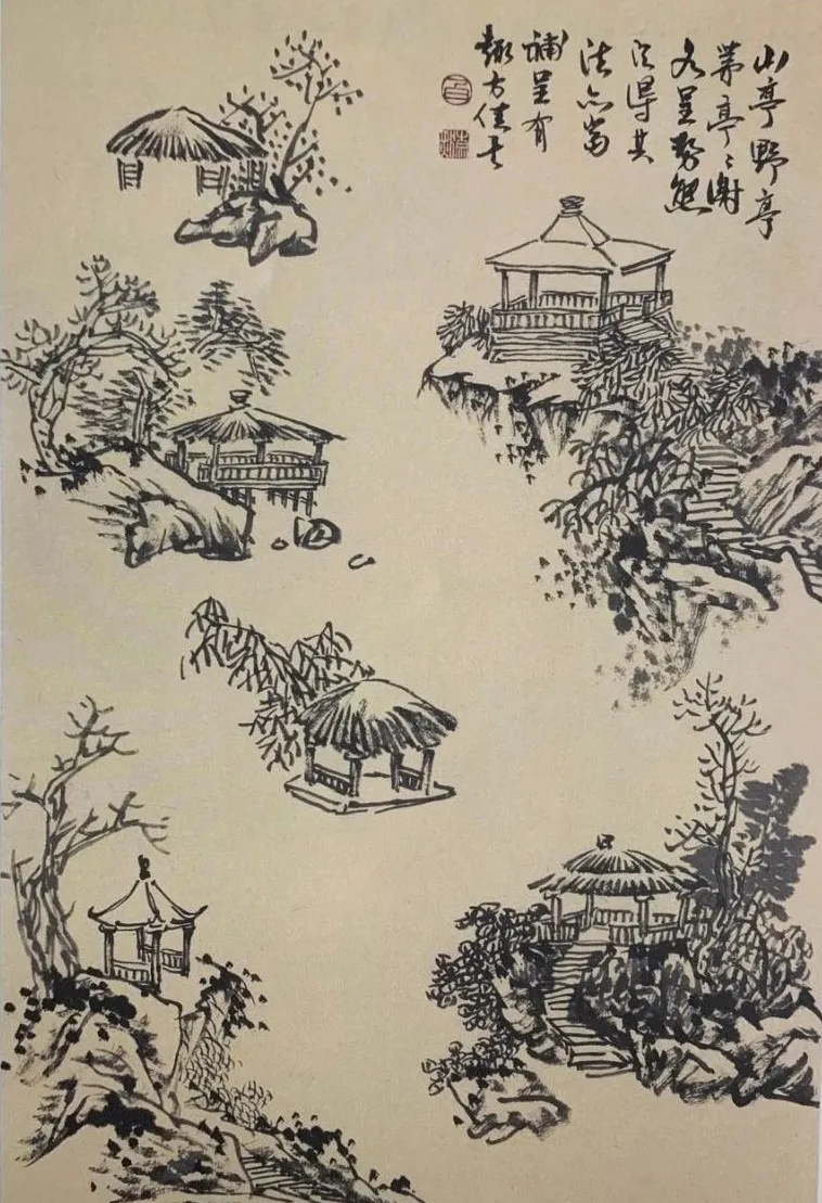 亭子简笔画（这样画亭子让你秒变大师出成品）