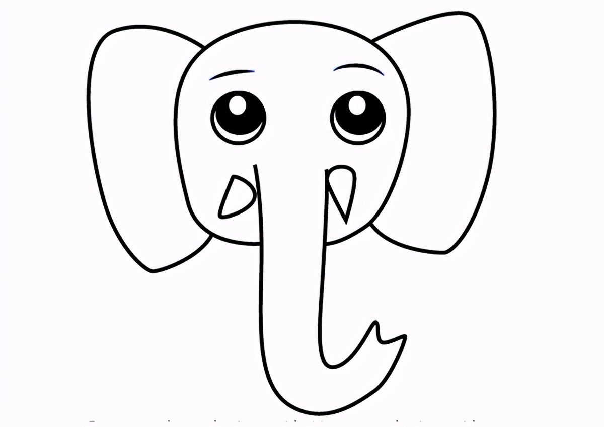 大象头的简笔画正面图片