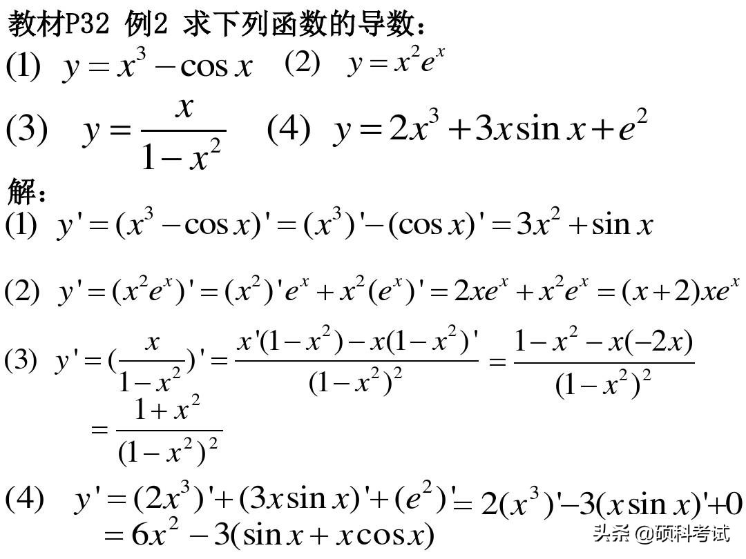 高等数学导数公式大全与运算法则，考研一定要多练，收藏好！