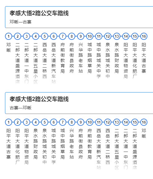 大悟县公交车路线图大全，快来收藏吧