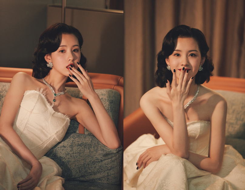 “校花”陈都灵长大了，穿一袭抹胸小礼裙挺有女人味，贵气感满满