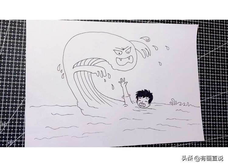 4～5岁简单防溺水的画，画一张防溺水的简笔画
