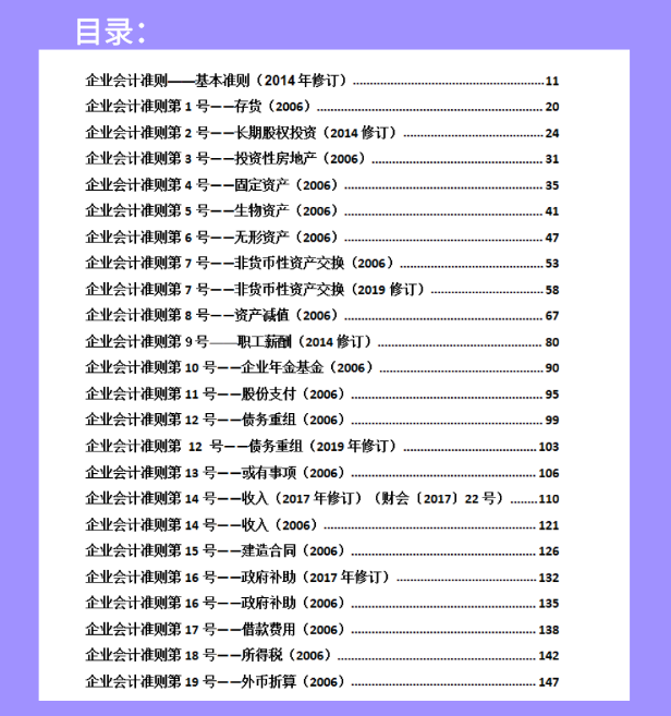 会计必知！2021企业会计准则及应用指南，附新准则下会计科目