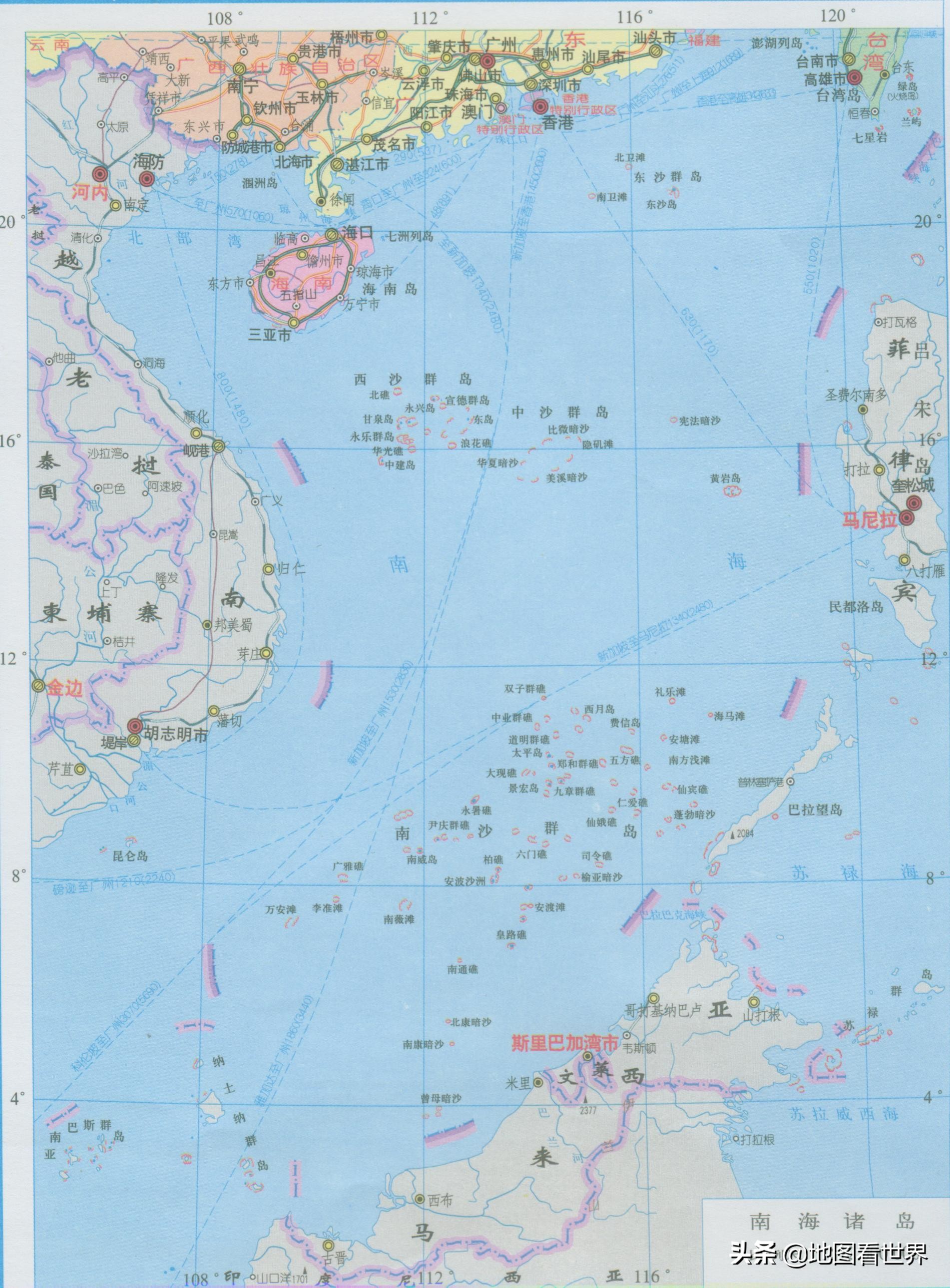 南中国海地图(南中国海历史地图3——南海疆域线,南海九段线的演变