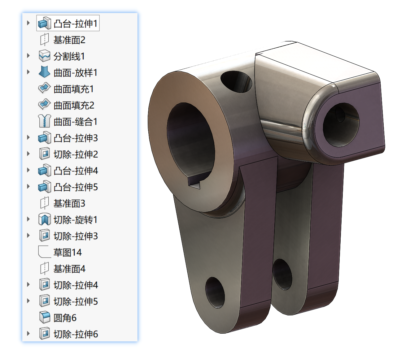 SolidWorks建模实例曲面放样、填充、缝补、3D草图命令使用实战