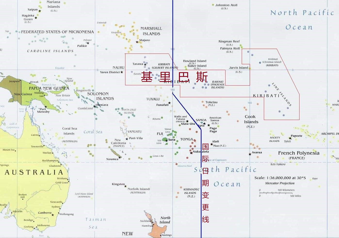 地跨南北美洲的国家是(基里巴斯：唯一地跨南北纬和东西经的国家，拥有最大的海洋保护区)