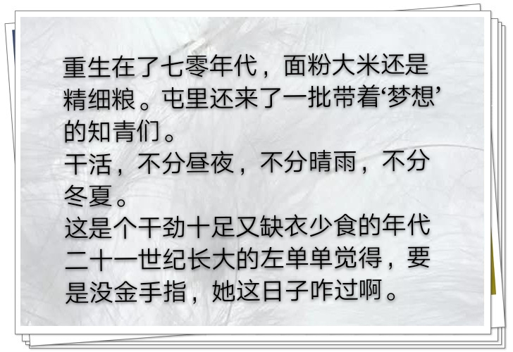 《重生七零年代农家女》不一样的男女主，男强女强超好看年代小说