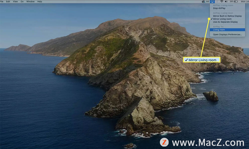 如何将 Mac 显示器投放到 Apple TV 或非 Apple 智能电视？