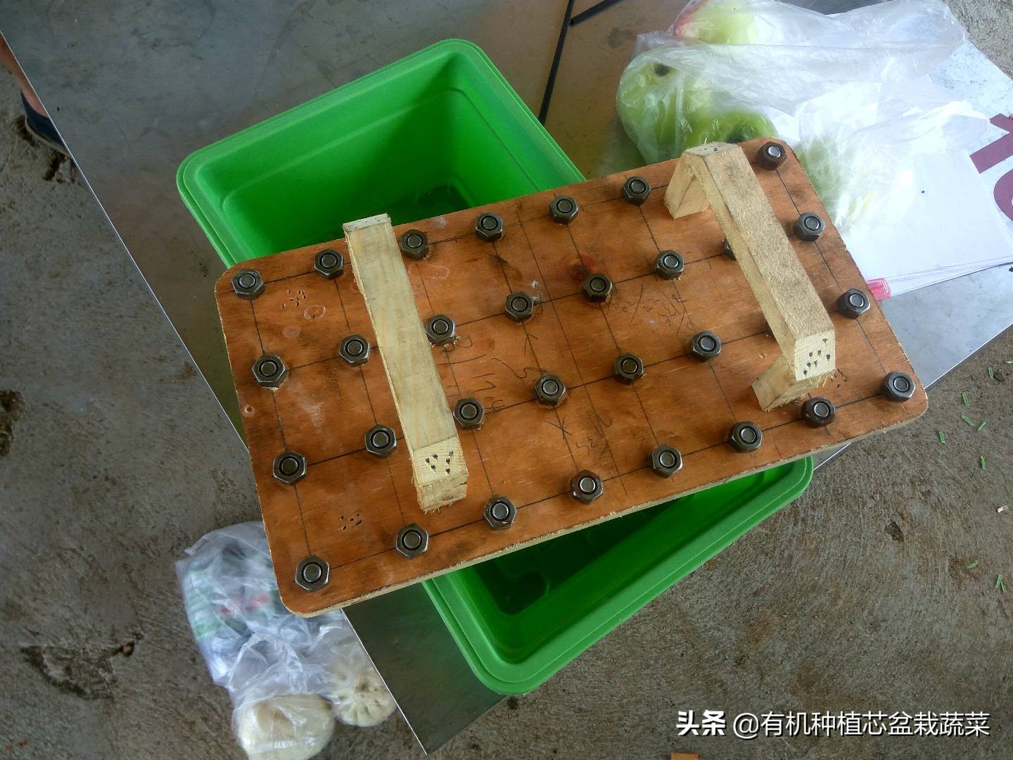 分享盆栽蔬菜基地常用工具：穴盘压孔和盆压孔，自己做省几百块