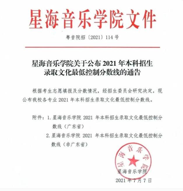 2022音乐艺考 全国重点音乐学院2021年高考文化录取分数线