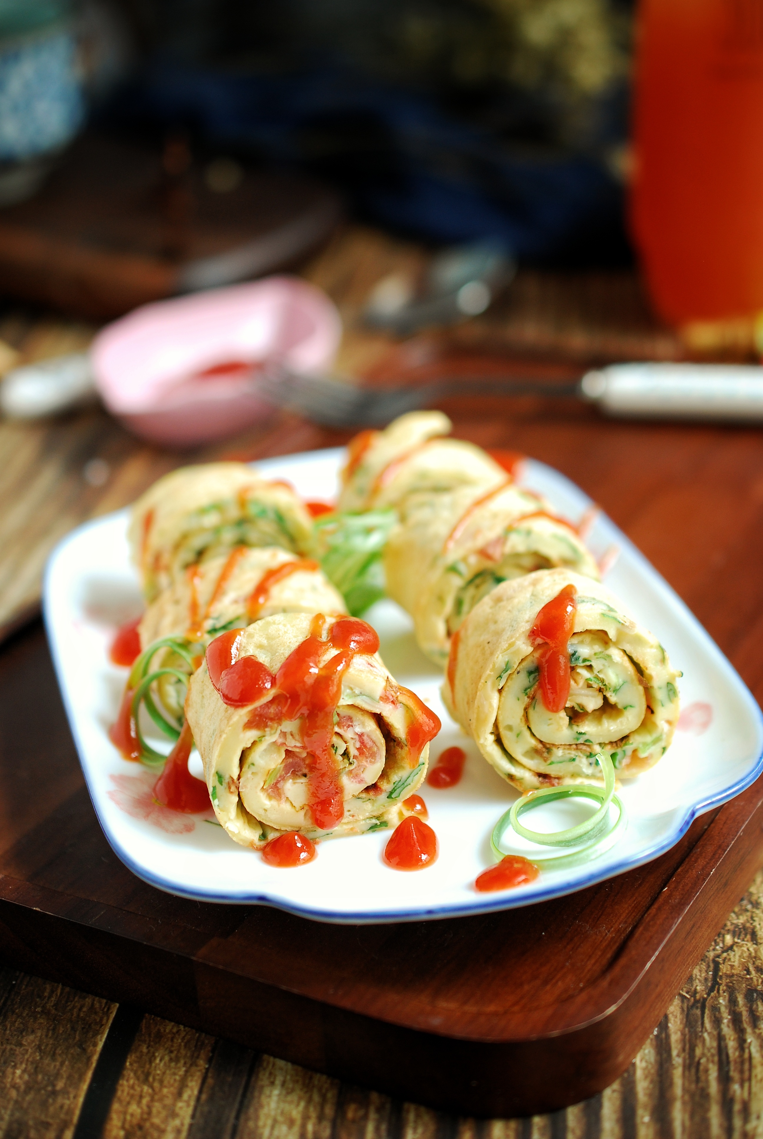 蔬菜鸡蛋卷,青菜鸡蛋饼-爱妻自媒体