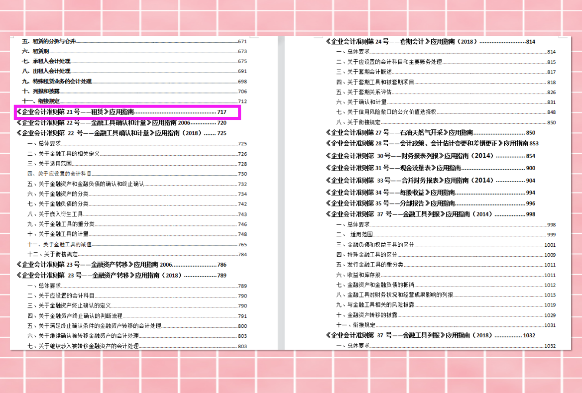 会计看：21版企业会计准则应用指南手册，附会计科目表+账务处理