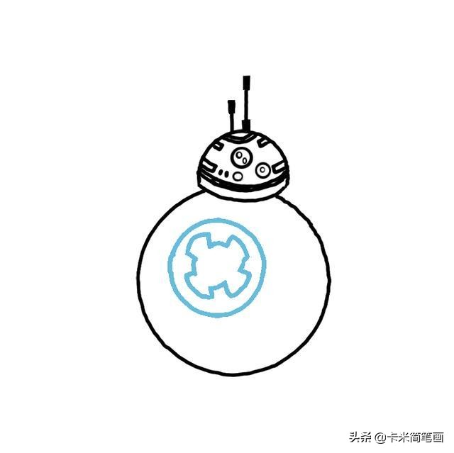 机器人简笔画 - 星球大战BB-8简笔画教程