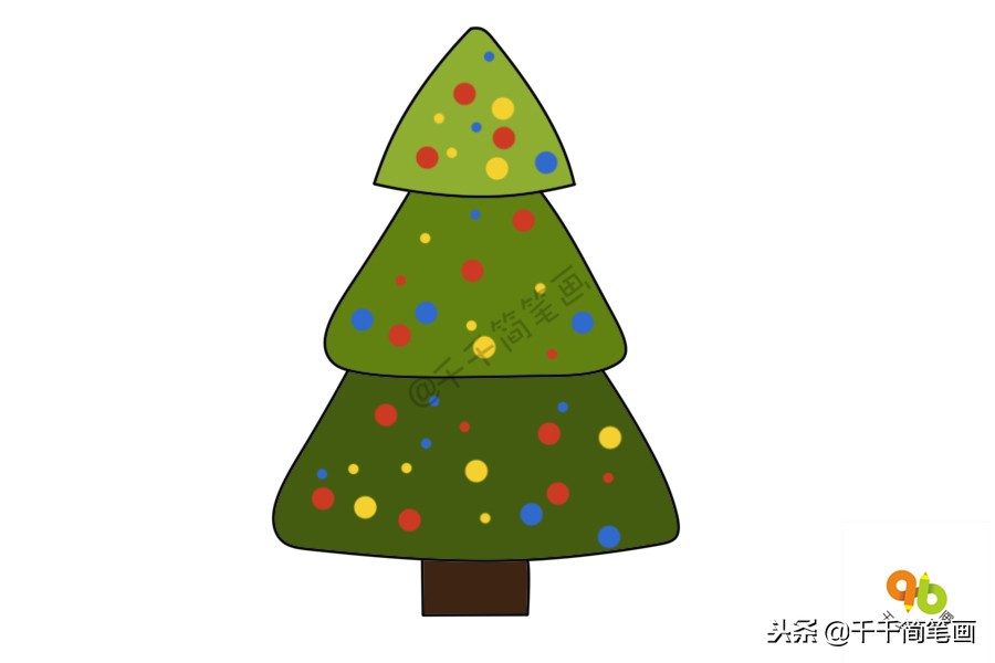 教你3分钟画出10种漂亮的圣诞树，儿童益智简笔画！