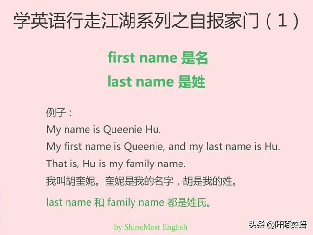 学英语行走江湖系列之自报家门：first name是姓是名 一招分清