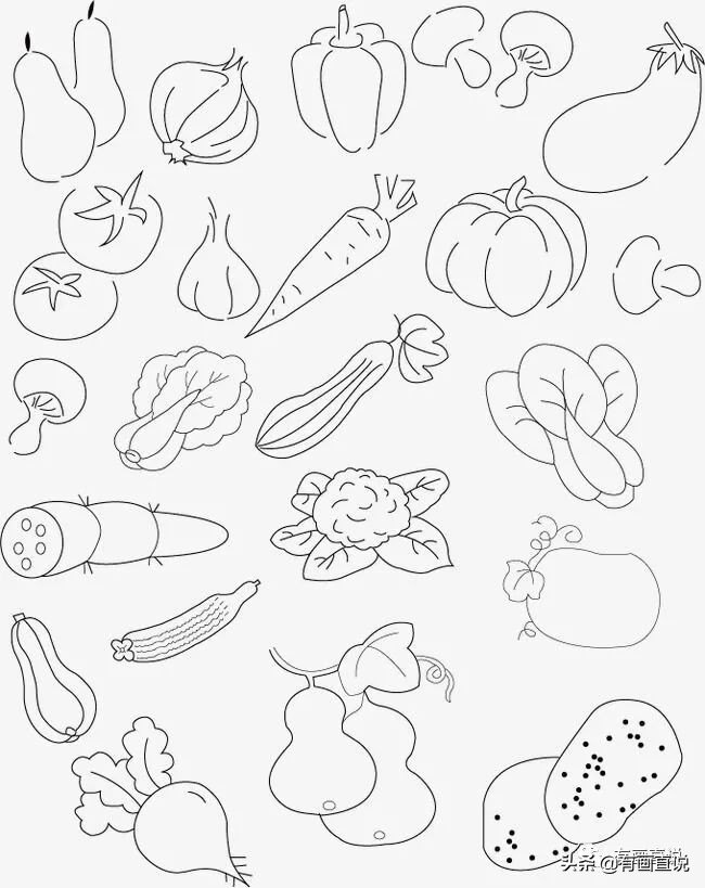 儿童画简笔画临摹素材52张:水果系列画法,收藏备用,在家学画画