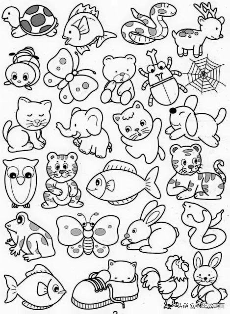 各种小动物的100种画法,简单实用的素材