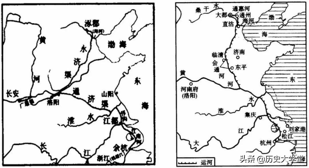 “人字形”的隋唐大运河，为何到后来被“拉直”成京杭大运河