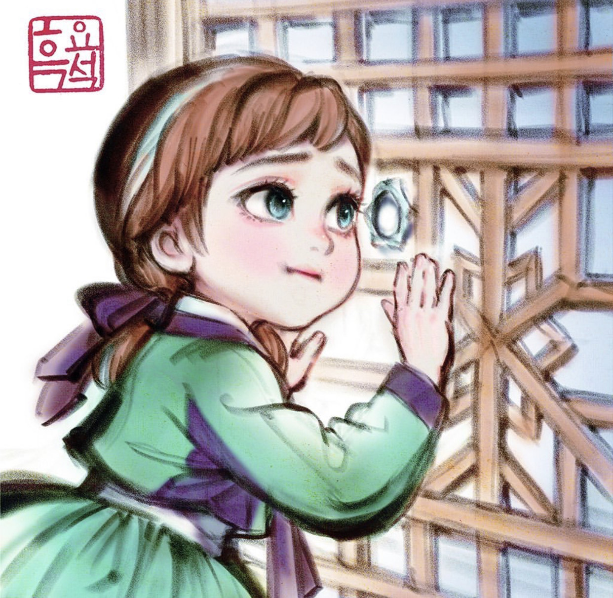 《冰雪奇缘》遇上温柔“韩漫风”，艾莎与安娜、姐妹情深让人羡慕