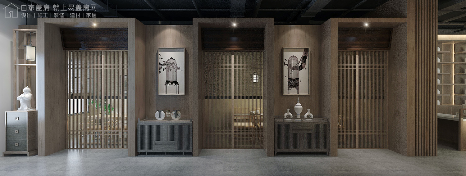 太惊艳，古风古韵，北京中关村新中式茶室室内设计和室内装修