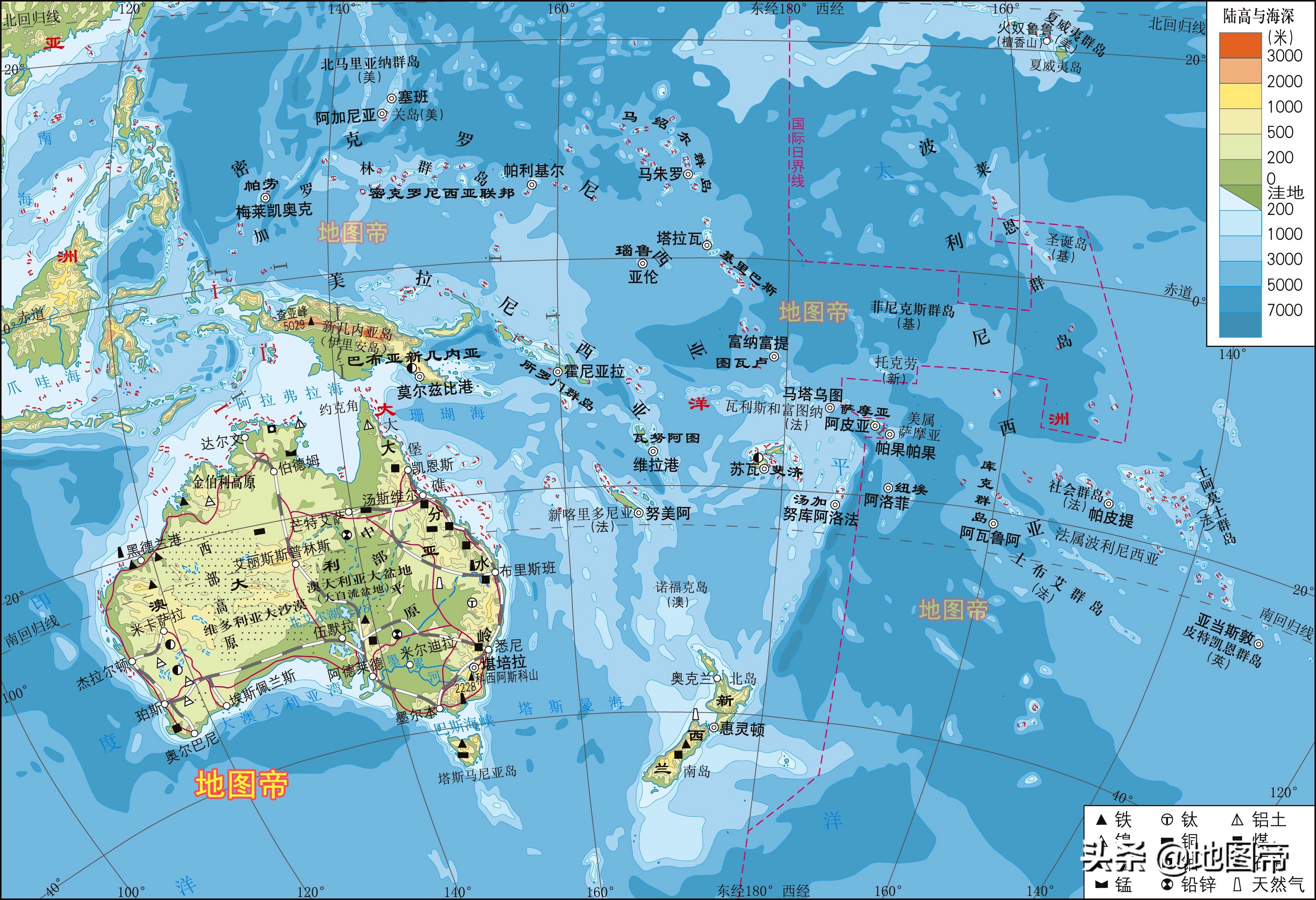 巴西智利阿根廷在哪个洲(世界七大洲地形图（12图）)