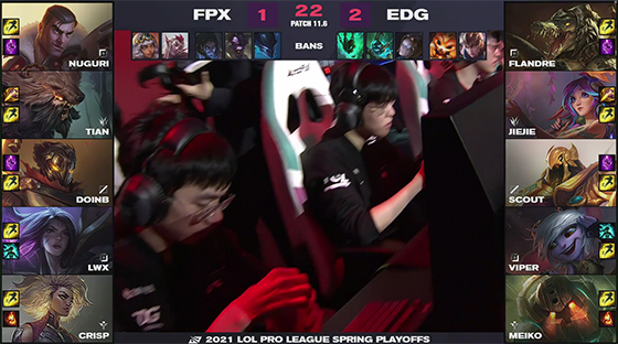 fpx打edg第2场（LOL-LPL：FPX顶住红色方“胜率压力”，3-2击败EDG挺进春季赛决赛）