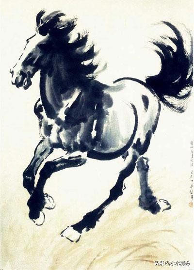 徐悲鸿以马喻人托物抒怀，