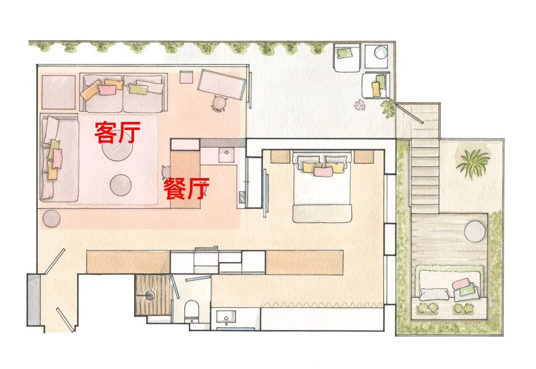 聪明人装修小户型客厅，都搞客餐厅一体，省出5个平方！太赞