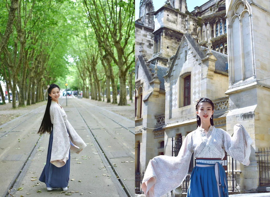 95后中国姑娘蒙着面纱，凭一台古筝惊艳法国街头