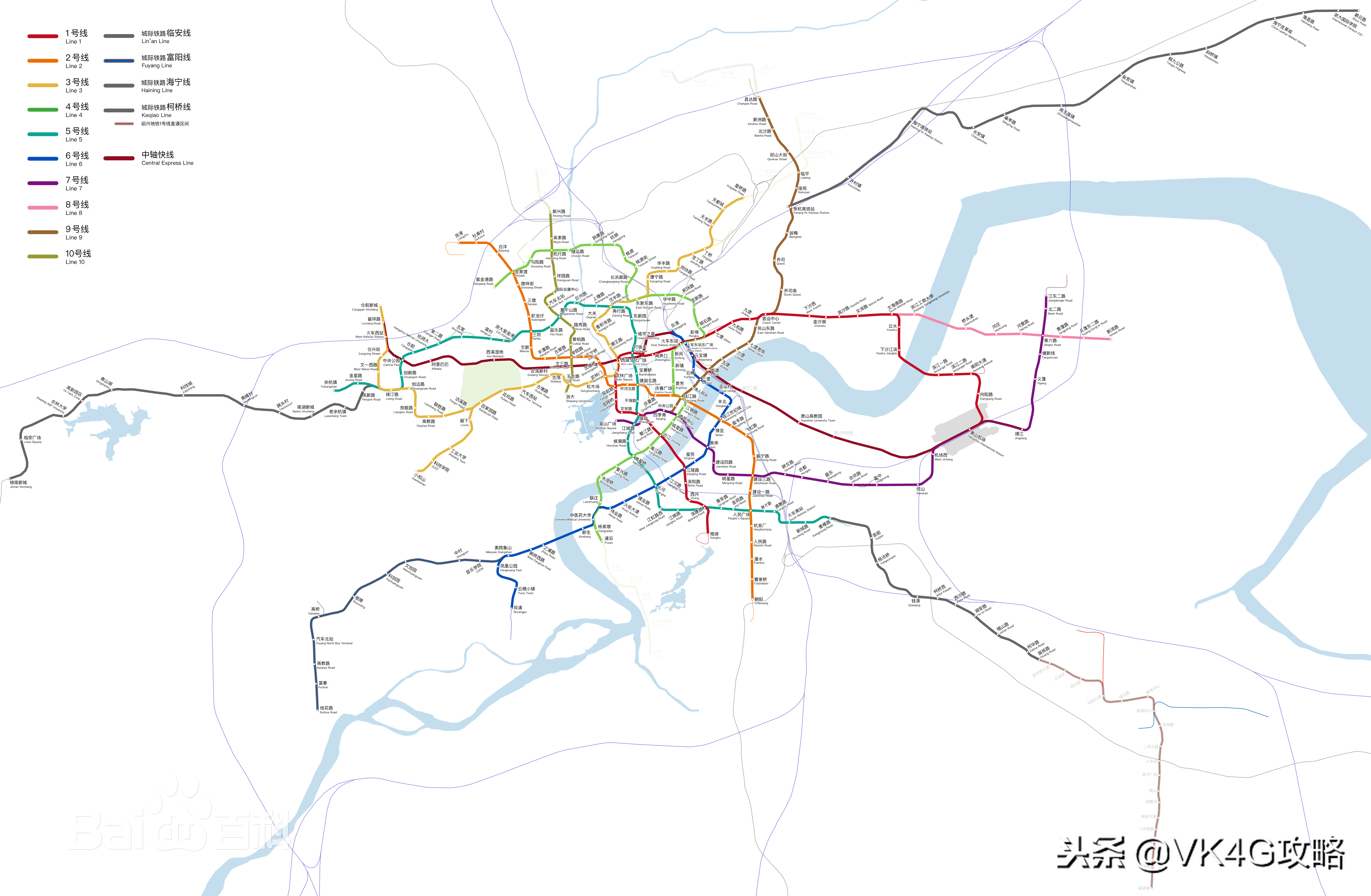 杭州地铁未来最全规划，一共有21条轨道交通线路，快来看看都到哪