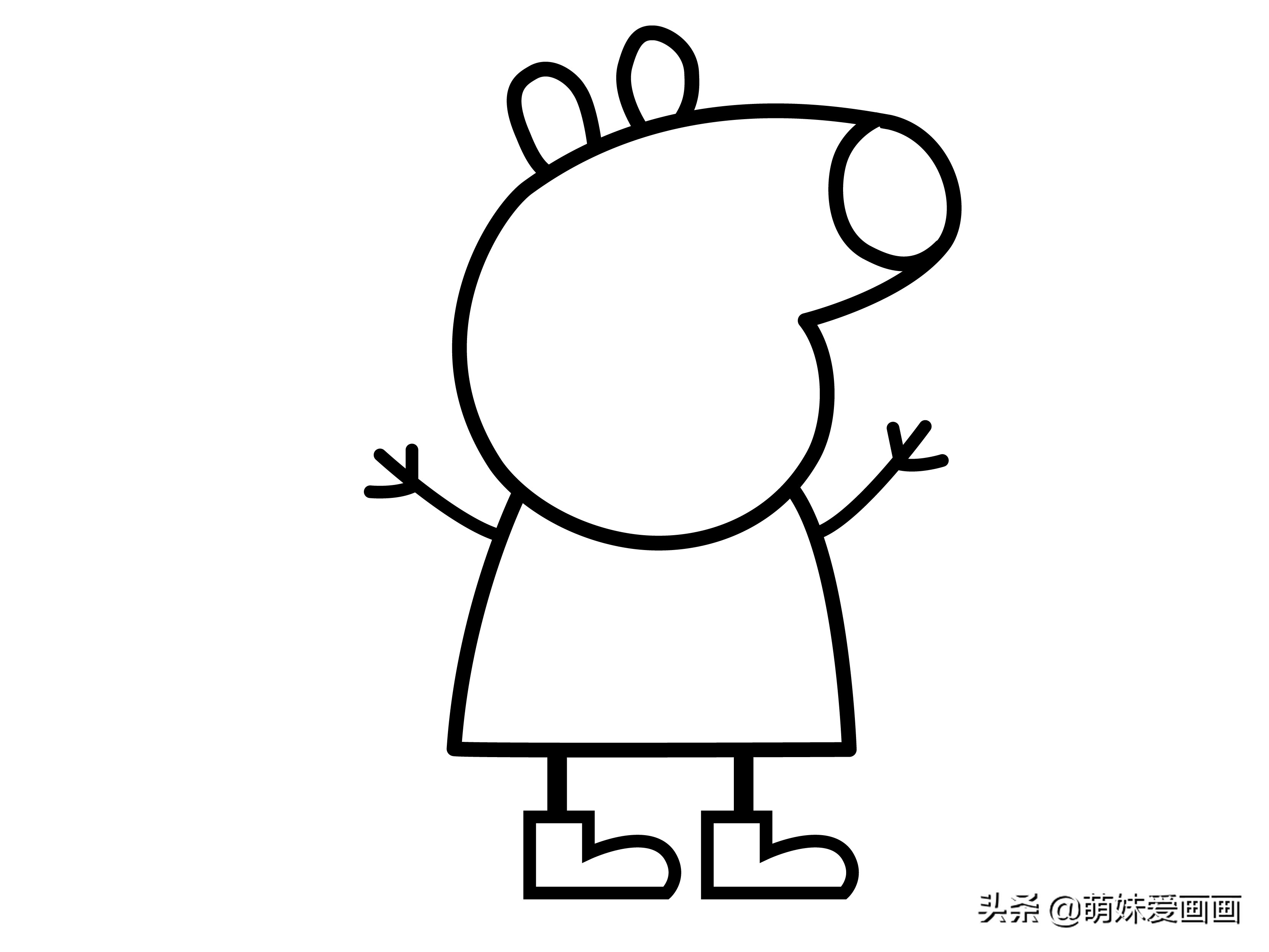 啥是佩奇,8步教你画小猪佩奇,快来和孩子一起画吧