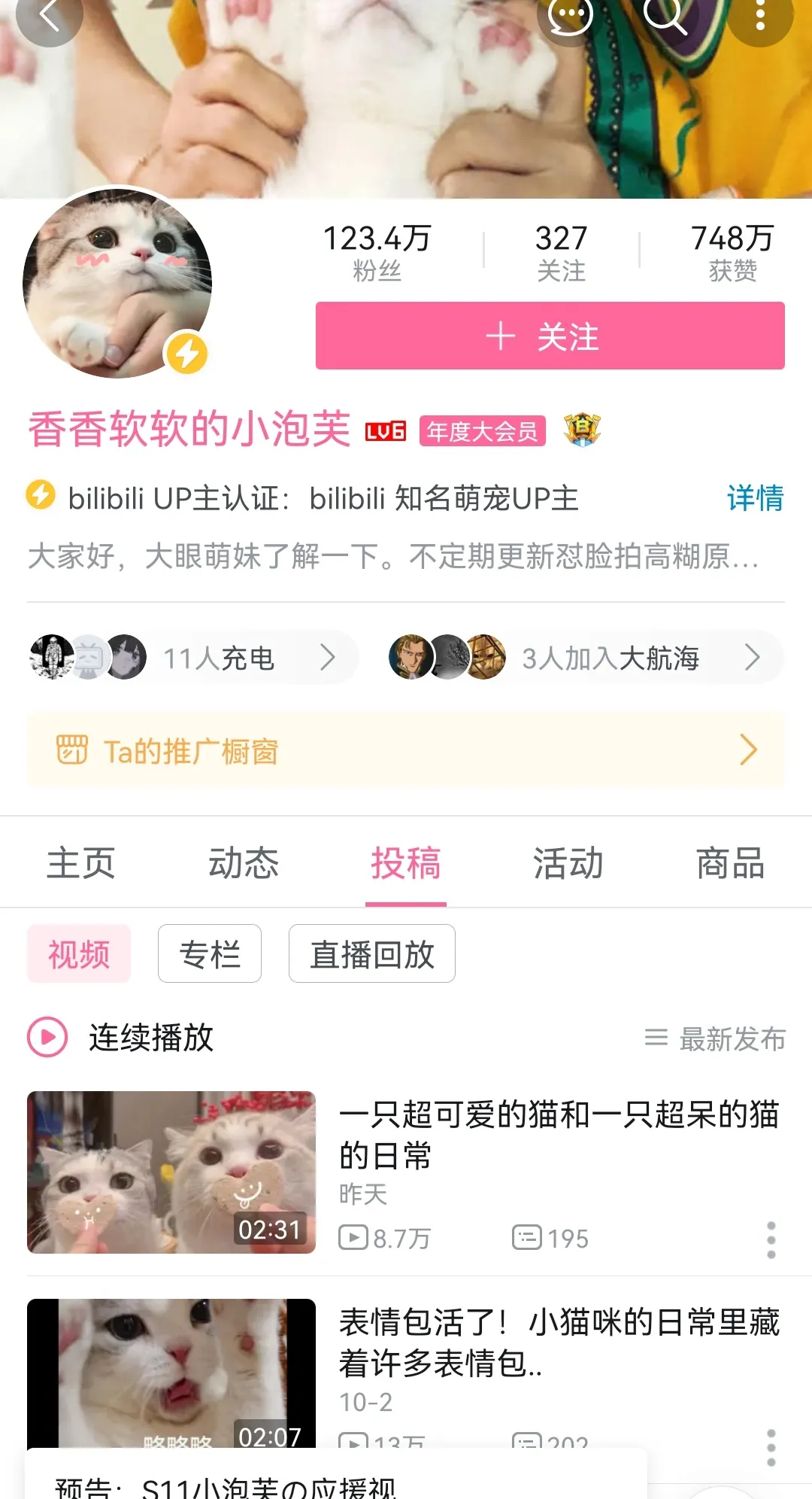 ?B站萌宠UP主盘点：花花与三猫继续领跑，新增三位百万级UP主