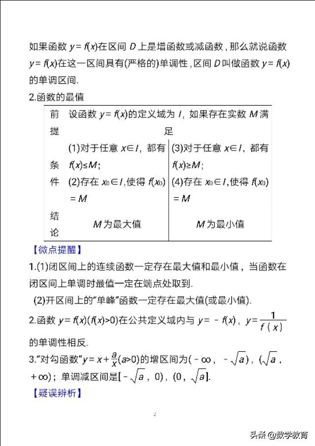 数学一轮复习07，函数的单调性与最值，必会常用4种方法