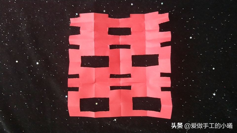 剪纸教程:5刀剪双喜,简单又好看,快收藏起来