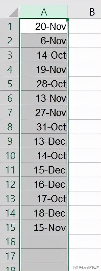 Excel 中那么多未排序的日期，如何自動(dòng)標(biāo)出下個(gè)月的所有日期？