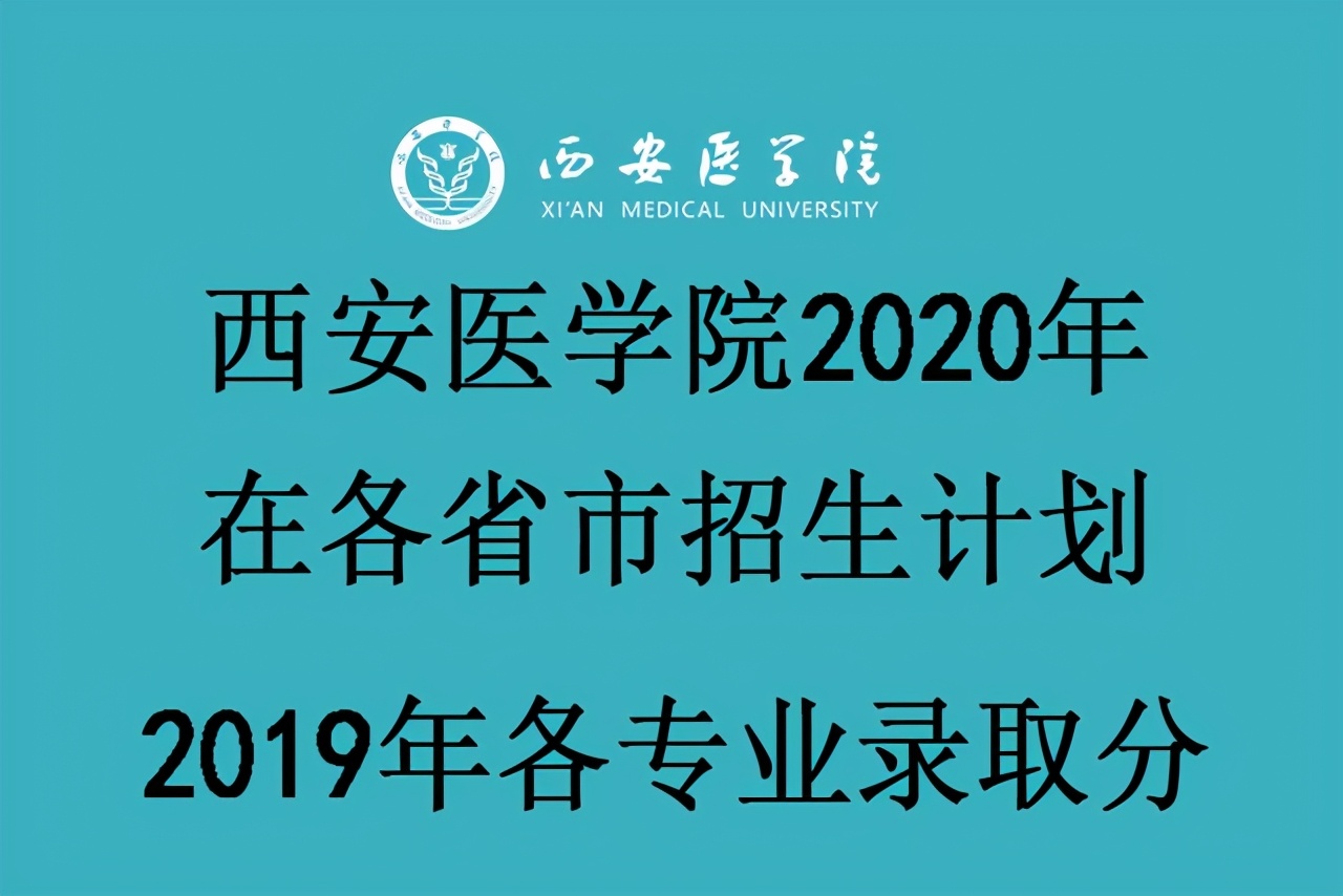 西安医学院2020年在各省市招生计划及2019年各专业录取分数线