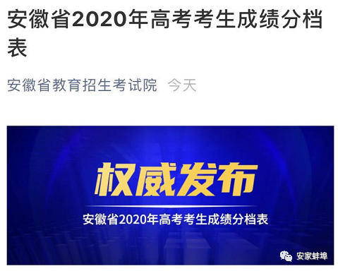 重磅！2020年高考成绩公布！蚌埠二中出市文理科双状元！