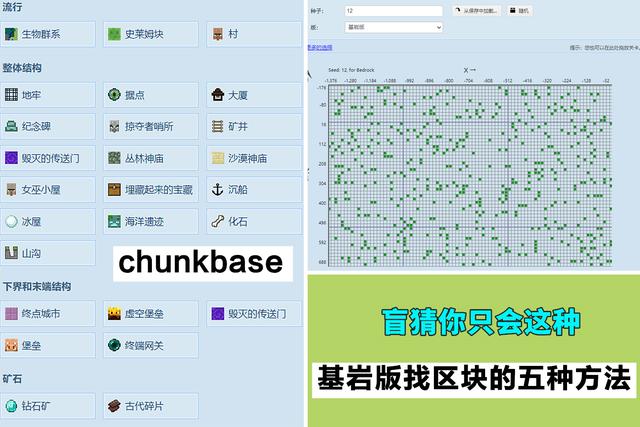 你知道在没有F3的基岩版中，MC玩家是如何找区块的吗？