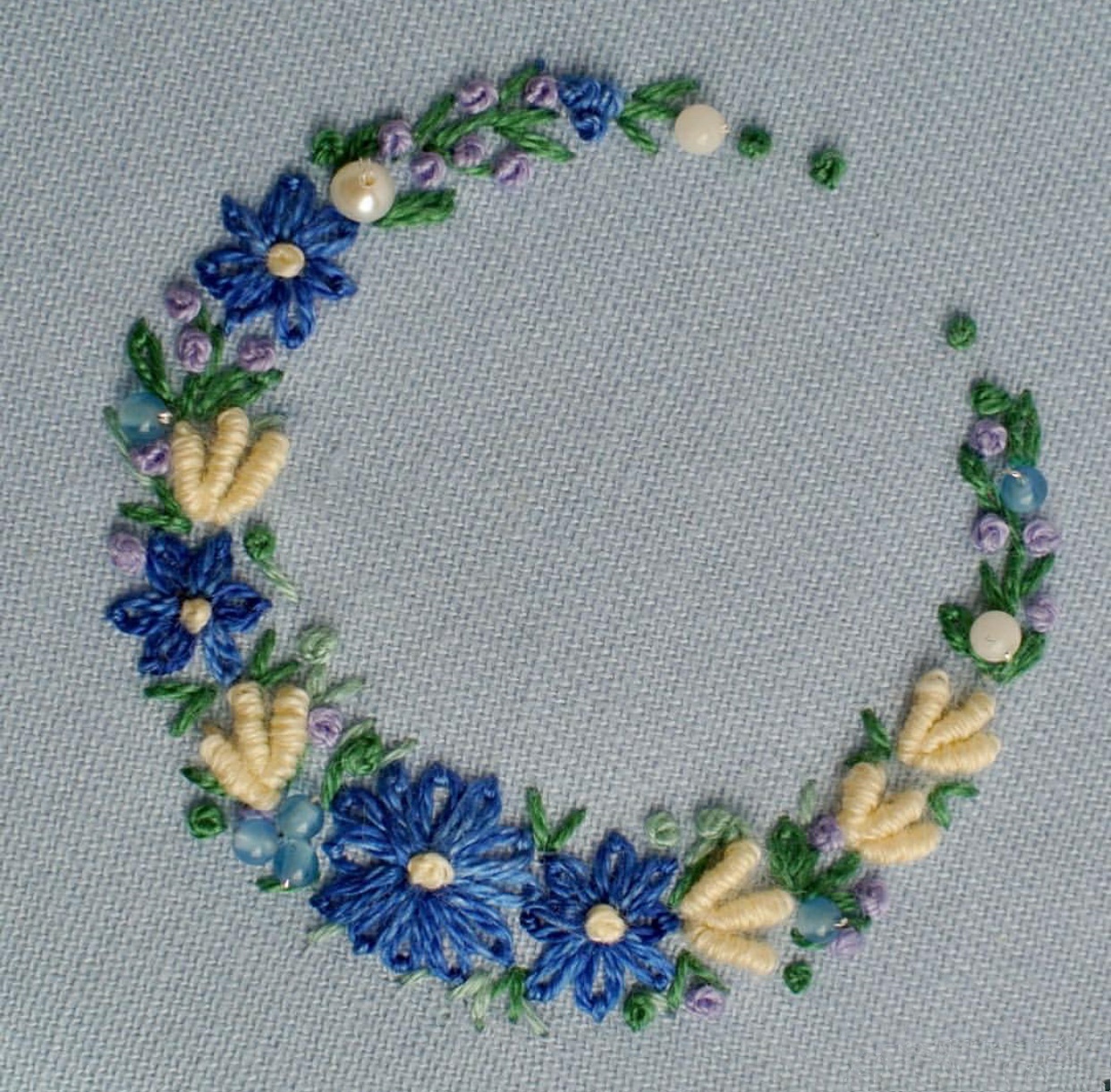 35款森系刺绣花环,全是花花草草,快来绣一个!附21张线稿
